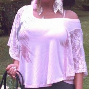 Poncho Pink Lace Top